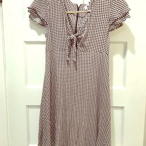 Small keyhole blue and white checkered dress.